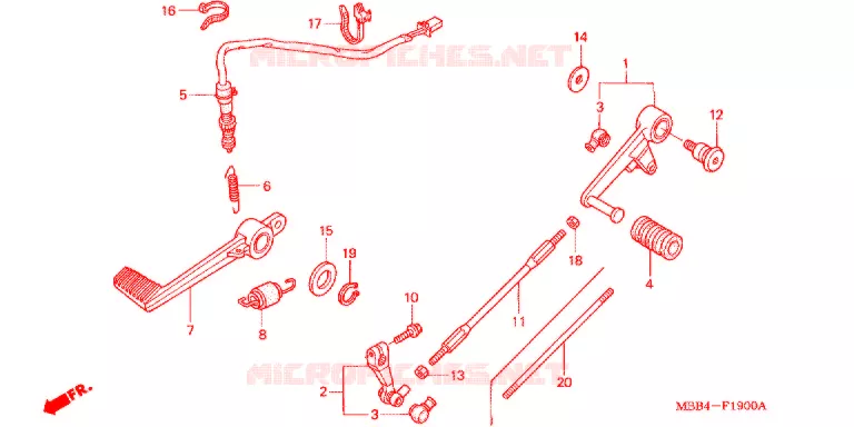 OPSTAP/PEDAAL Honda MOTO 1000 VTR 2004  VTR1000F4_A