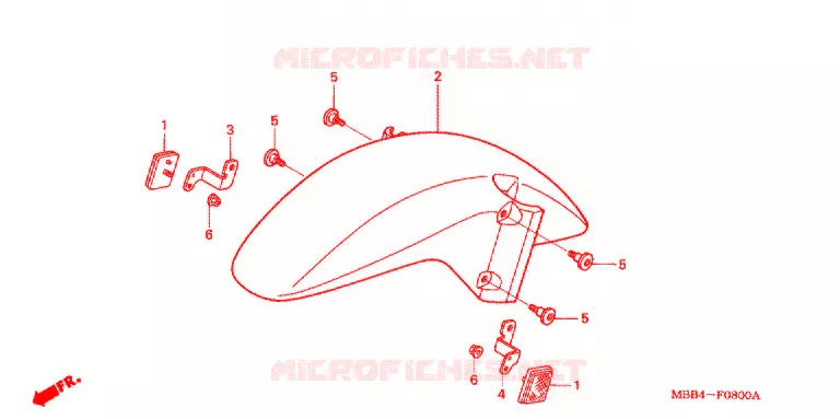 VOORSPATBORD Honda MOTO 1000 VTR 2004  VTR1000F4_A