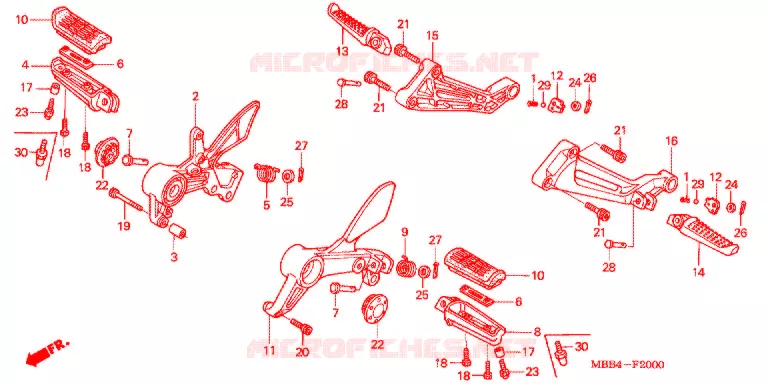 OPSTAP/PEDAAL Honda MOTO 1000 VTR 2005  VTR1000F5_A