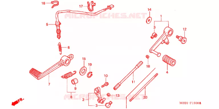 OPSTAP/PEDAAL Honda MOTO 1000 VTR 1997  VTR1000FV