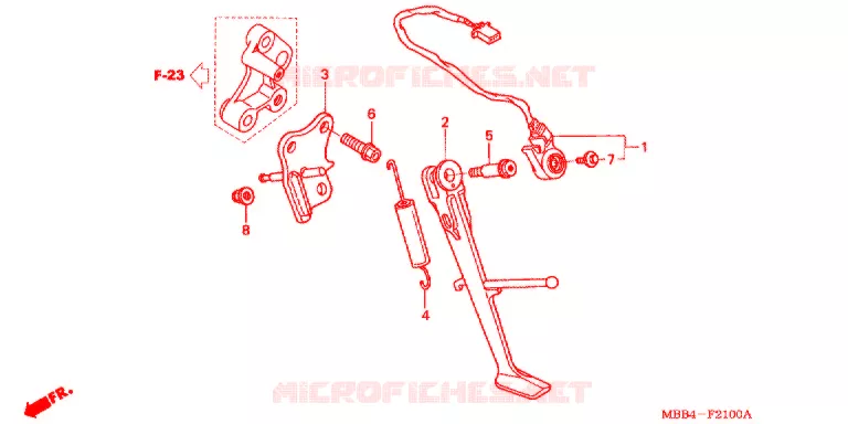 HOOFD STANDAARD/REMPEDAAL Honda MOTO 1000 VTR 1998  VTR1000FW
