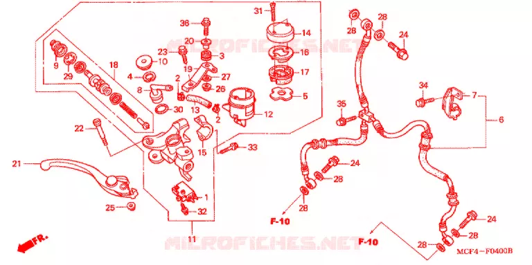 VOORREM HOOFDCILINDER Honda MOTO 1000 SP 2004  VTR1000SP4_CM