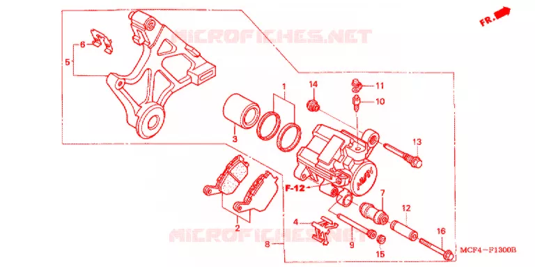 ACHTER REMKLAUW Honda MOTO 1000 SP 2005  VTR1000SP5