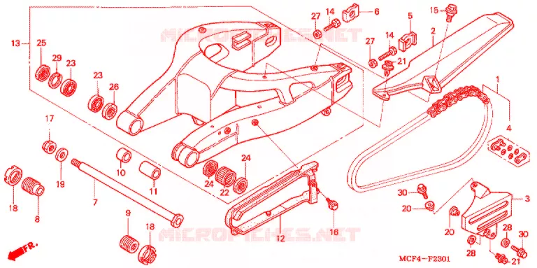 ACHTERBRUG ('02-'05) Honda MOTO 1000 SP 2005  VTR1000SP5