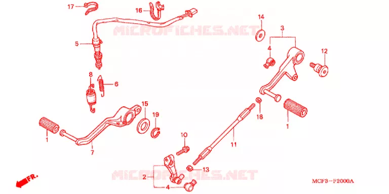 OPSTAP/PEDAAL Honda MOTO 1000 SP 2005  VTR1000SP5