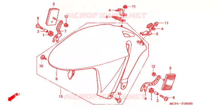 VOORSPATBORD Honda MOTO 1000 SP 2005  VTR1000SP5