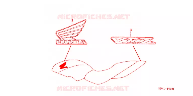 EMBLEEM/STREEP (VTR2503,5,7) Honda MOTO 250 VTR 2008  VTR2507