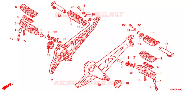 OPSTAP/PEDAAL Honda MOTO 250 VTR 2013  VTR250D
