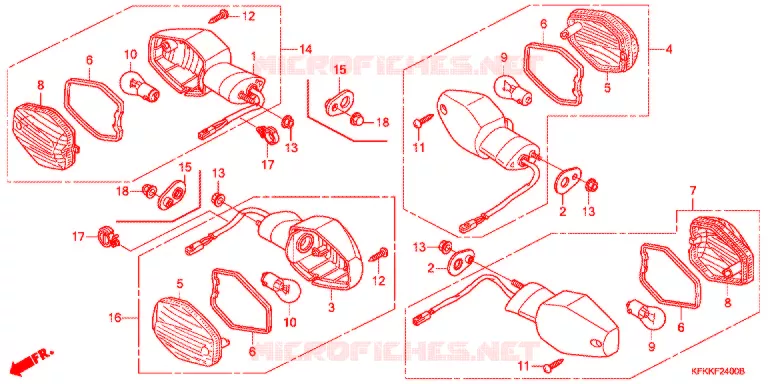 KNIPPERLICHT(2) Honda MOTO 250 VTR 2014  VTR250FD