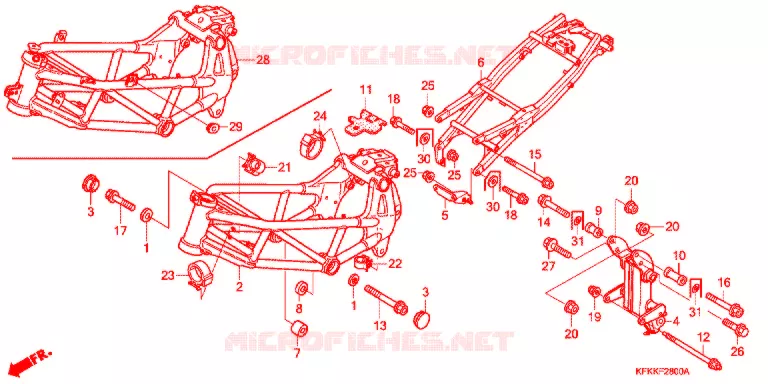 FRAME CHASSIS Honda MOTO 250 VTR 2015  VTR250FF