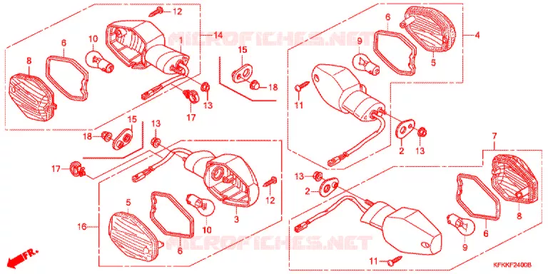 KNIPPERLICHT(2) Honda MOTO 250 VTR 2015  VTR250FF