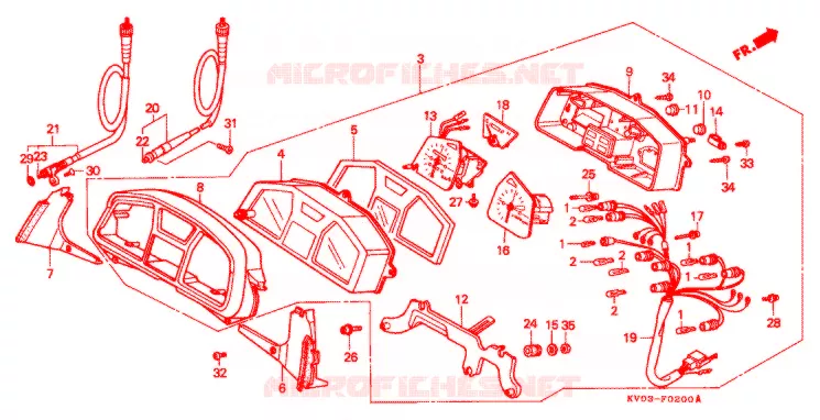 COMBINATIEMETER Honda MOTO 250 VTR 1990  VTR250L