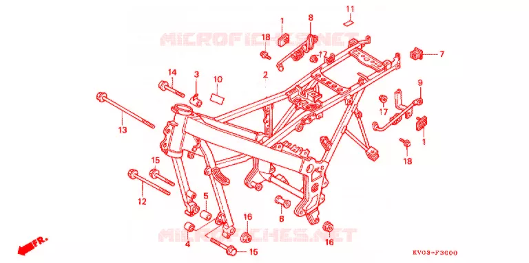 FRAME CHASSIS Honda MOTO 250 VTR 1990  VTR250L