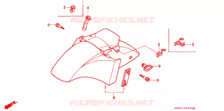 VOORSPATBORD (VT250FJ/VTR250L) Honda MOTO 250 VTR 1990  VTR250L