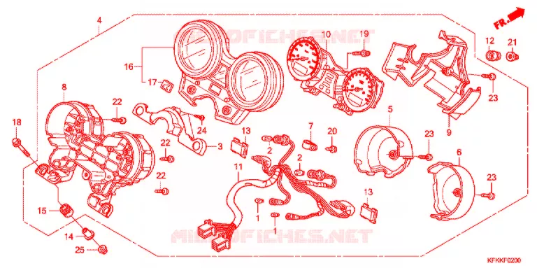COMBINATIEMETER (VTR250/L) Honda MOTO 250 VTR 2015  VTR250LF