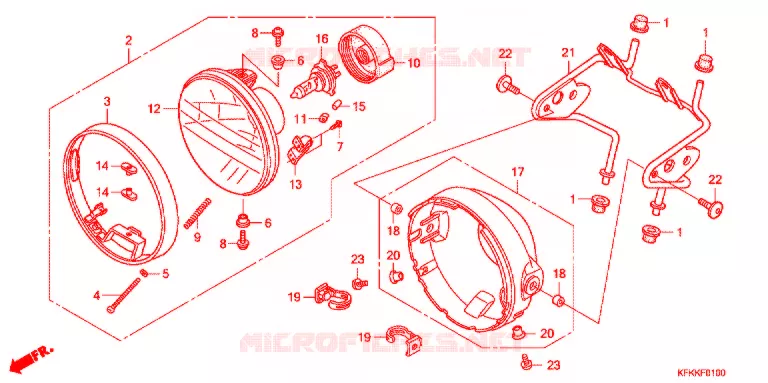 KOPLAMP (VTR250/L) Honda MOTO 250 VTR 2015  VTR250LF