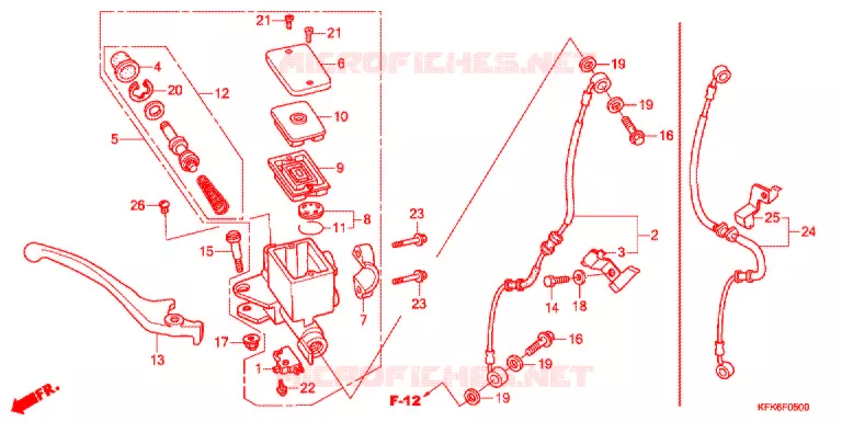 VOOR REM HOOFD CILINDER Honda MOTO 250 VTR 2017  VTR250LH
