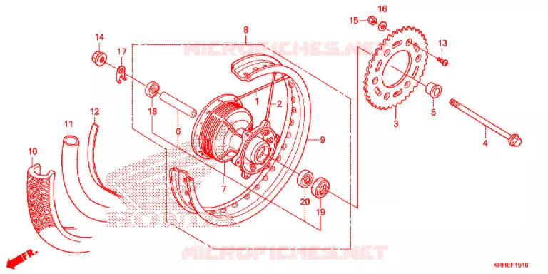 ACHTER WIEL Honda MOTO 125 XL 2012  XL125LEKC