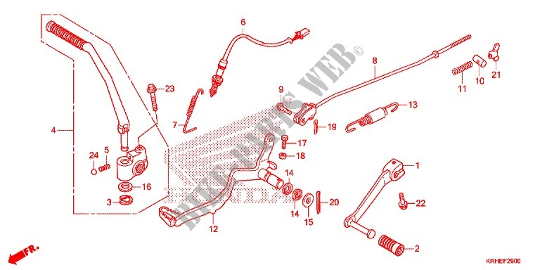 OPSTAP/PEDAAL voor Honda XR 125, Kick starter only -DK- 2012