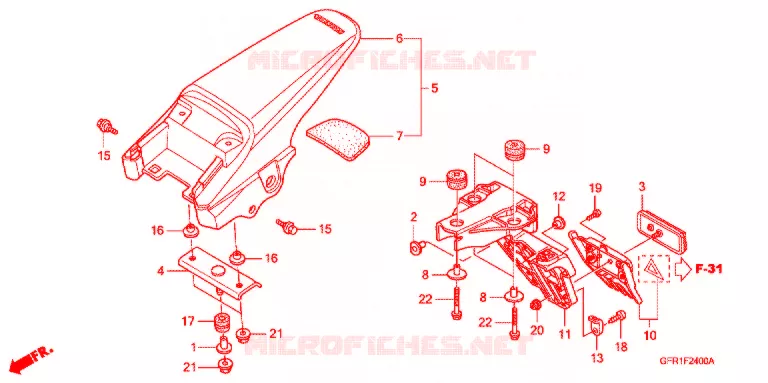 ACHTER STROOMLIJNKAP Honda MOTO 100 XR 2005  XR100M5
