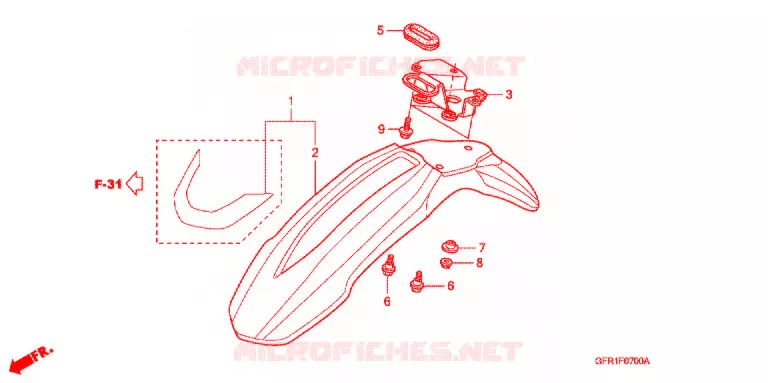 VOORSPATBORD Honda MOTO 100 XR 2007  XR100M7