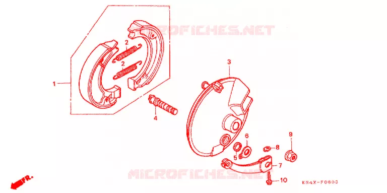 VOOR REM PANEEL Honda MOTO 100 XR 2001  XR100R1