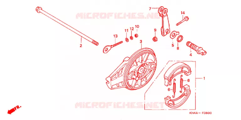 ACHTER REM PANEEL Honda MOTO 100 XR 2002  XR100R2