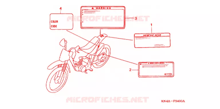 WAARSCHUWINGSLABEL(1) Honda MOTO 100 XR 2002  XR100R2