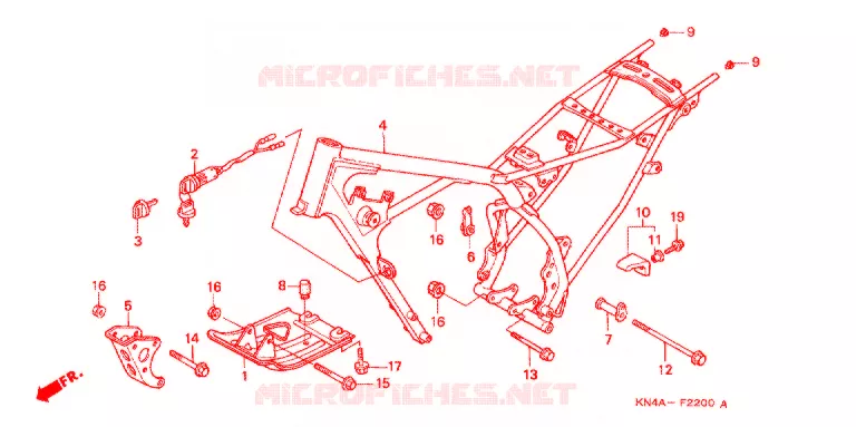 FRAME CHASSIS Honda MOTO 100 XR 2003  XR100R3