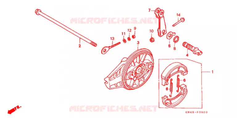 ACHTER REM PANEEL Honda MOTO 100 XR 2003  XR100R3