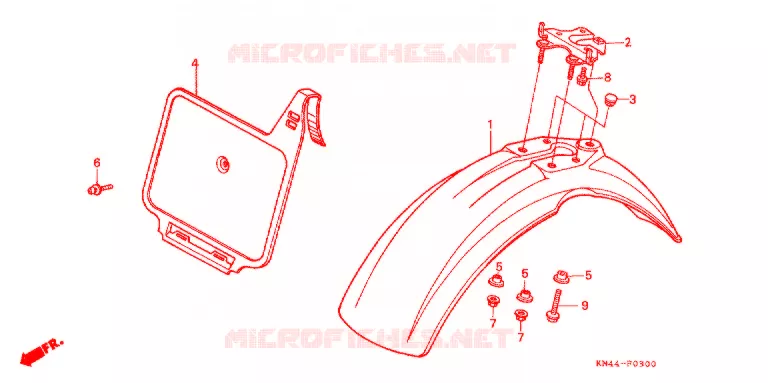 VOORSPATBORD Honda MOTO 100 XR 1986  XR100RG
