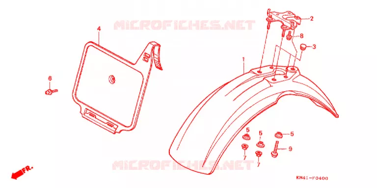 VOORSPATBORD Honda MOTO 100 XR 1991  XR100RM