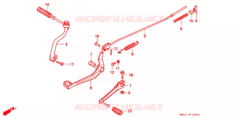 PEDAAL/KICKSTARTER ARM Honda MOTO 100 XR 1994  XR100RR