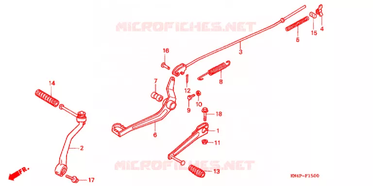 OPSTAP/PEDAAL Honda MOTO 100 XR 1998  XR100RW