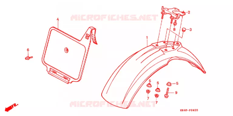 VOORSPATBORD Honda MOTO 100 XR 1998  XR100RW