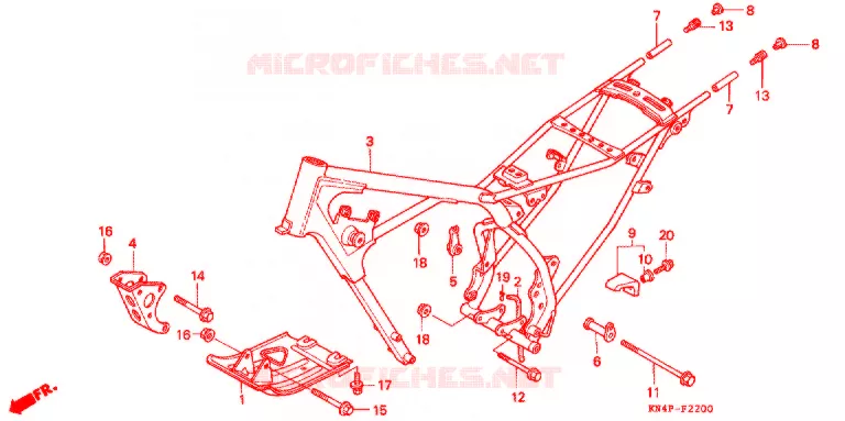 FRAME CHASSIS Honda MOTO 100 XR 2000  XR100RY