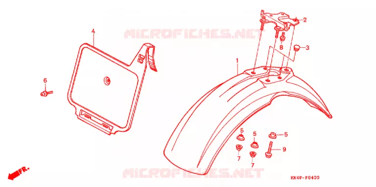 VOORSPATBORD Honda MOTO 100 XR 2000  XR100RY