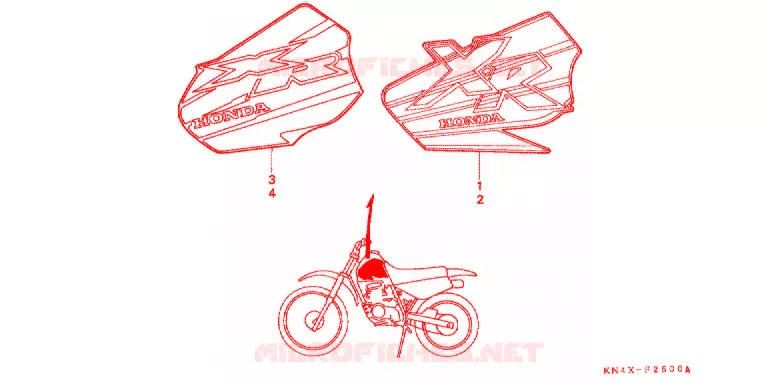 EMBLEEM/STREEP (XR100RX/Y) Honda MOTO 100 XR 2000  XR100RY