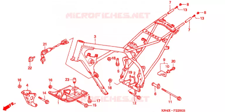 FRAME CHASSIS Honda MOTO 100 XR 2000  XR100RY