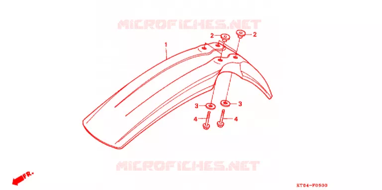 VOORSPATBORD Honda MOTO 200 XR 2002  XR200R2