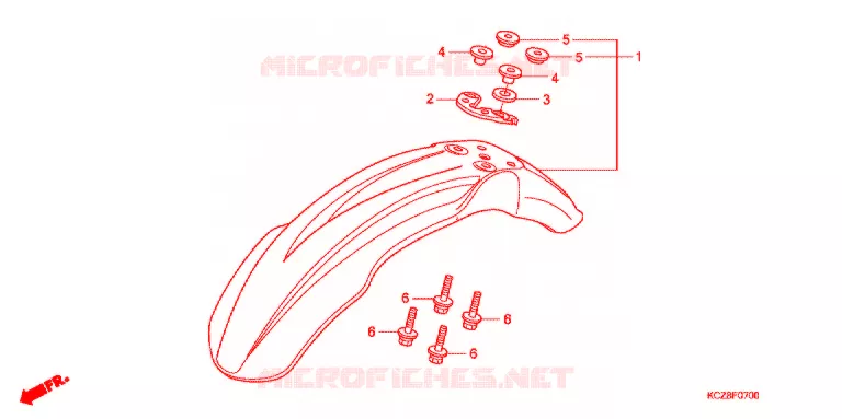 VOORSPATBORD Honda MOTO 250 XR 2007  XR2507