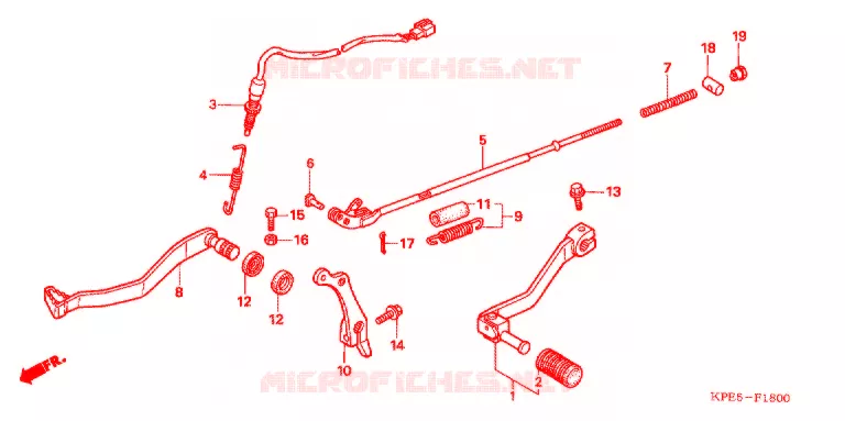 OPSTAP/PEDAAL Honda MOTO 250 XR 2008  XR250HS8