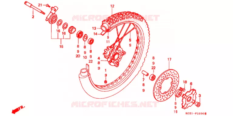 VOOR WIEL Honda MOTO 250 XR 1995  XR250IIIS
