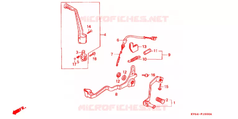 OPSTAP/PEDAAL Honda MOTO 250 XR 1992  XR250LN