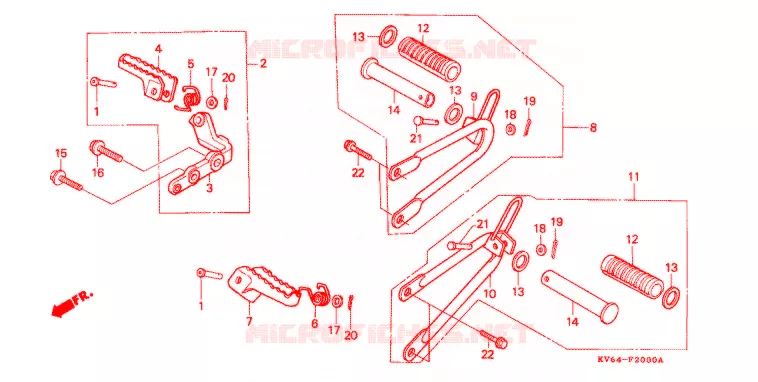 OPSTAP/PEDAAL Honda MOTO 250 XR 1992  XR250LN