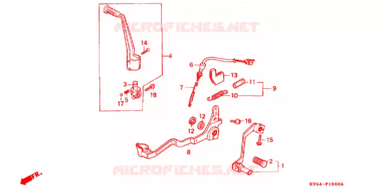 OPSTAP/PEDAAL Honda MOTO 250 XR 1992  XR250LN