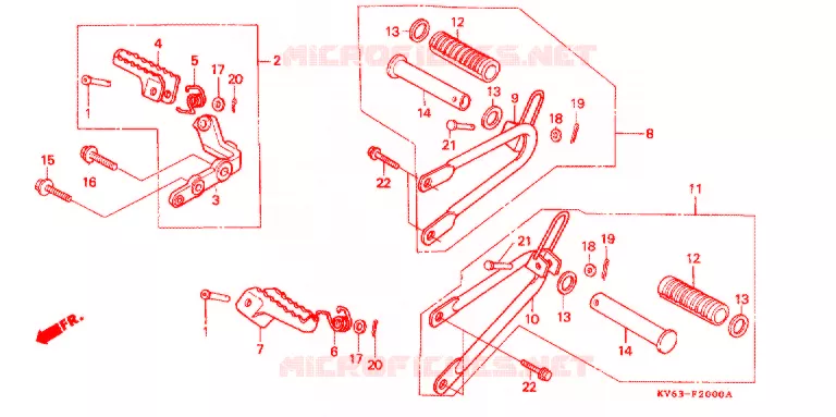 OPSTAP/PEDAAL Honda MOTO 250 XR 1992  XR250LN