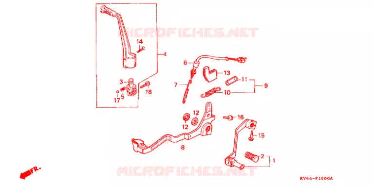 OPSTAP/PEDAAL Honda MOTO 250 XR 1993  XR250LP