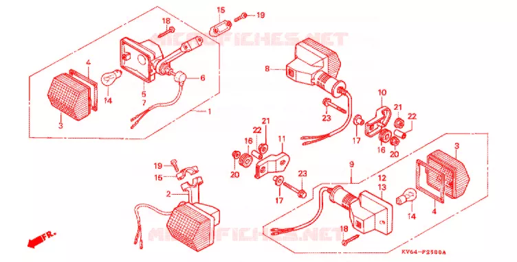 KNIPPERLICHT(2) Honda MOTO 250 XR 1995  XR250LS