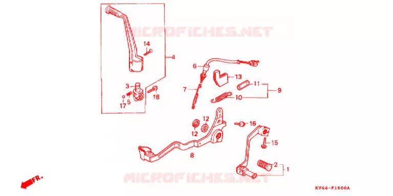 OPSTAP/PEDAAL Honda MOTO 250 XR 1995  XR250LS